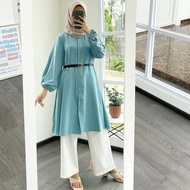 Tunik terbaru 2021 // Zeeya tunik lengan balon // free belt/sabuk pinggang