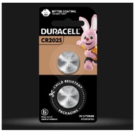 【mtech】【Duracell】Specialty CR2025 Lithium Coin Battery 3V, pack of 2 【LOCAL SG DELIVERY】