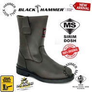 Original Black Hammer Men 4000 Series High Cut Slip On Safety Shoes BH4666 [SIRIM] 4666 BH4663