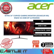 Acer Nitro ED340CUR 34" Curved Gaming Monitor WQHD VA 200Hz 240Hz HDMI DP Ultrawide