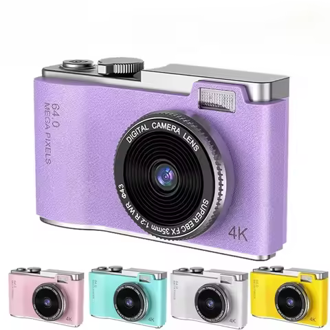 Digital Camera 4K HD Kid Camera 48MP Autofocus Vlogging Camera 2.4 Inch Retro Fashion Portable Video