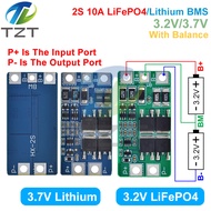 DIY BMS 2S 3.2V 3.7V 10A LiFePO4 / Lithium Battery charge protection board 6.4V 7.2V 18650 32650 bat