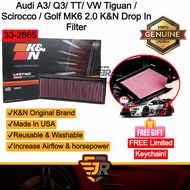 K&N Washable Drop In Replacement Air Filter Volkswagen Golf MK6 Penapis Udara Car Intake Parts KN-AF