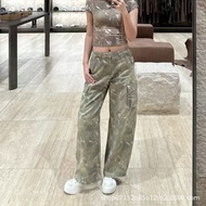 ASSY SMFK Storm Cut Curved Overalls/Retro Stir-Fry Dyed Fading Large Pocket Loose Trousers New Style