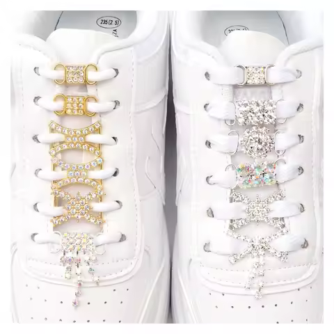 1 Pair Diamond AF1 Luxury Rhinestone Shoes Accessories Metal Buckle Charms Metal Laces Lock Sneaker 