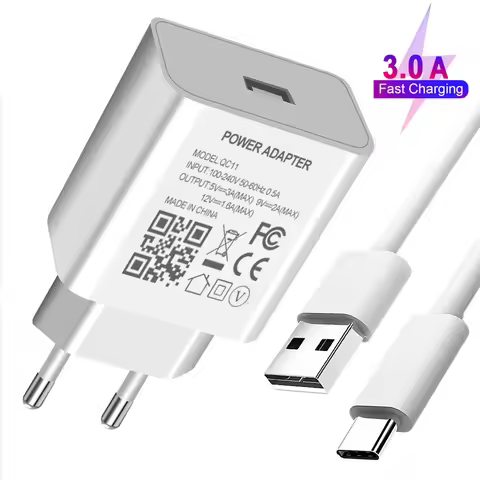 5V3A 9V2A Fast Charger Adaptor Type-C Cable For Huawei P Smart Plus 2021 Y9A Y7A 2020 Honor 10X 9X l