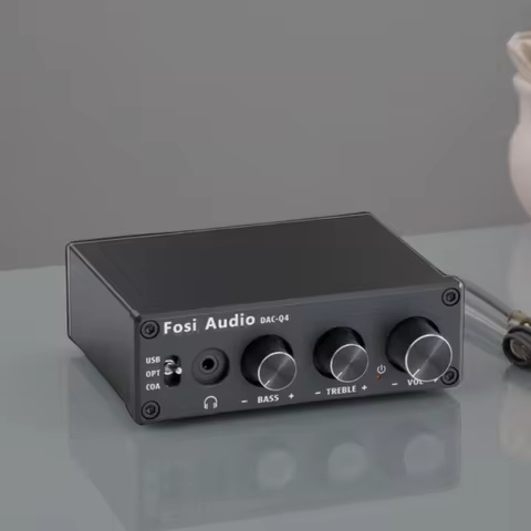 Fosi Audio Q4 Mini Stereo USB Gaming DAC & Headphone Amplifier Audio Converter Adapter for Home/Desk