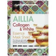 [ AILLIA /10Sheet ] Collagen & White Essence Mask Sheet 25g × 10 Sheets | Moisturizing · Whitening ·