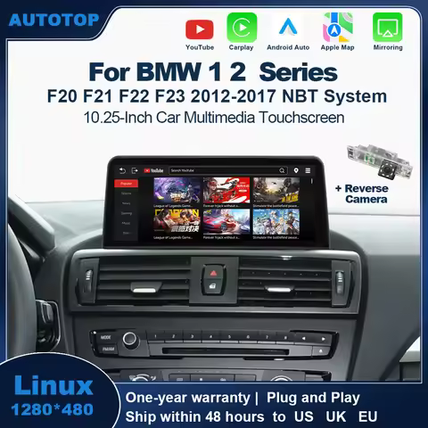 AUTOTOP 10.25" Car multimedia player YouTube for BMW 2 1 Series F20 F21 F22 F23 2011-2017 NBT,Wirele