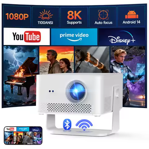 Magcubic HY450 MAX 1100ANSI Android 14 Portable Outdoor Projector 1080P Auto Focus 8K Support WIFI6 