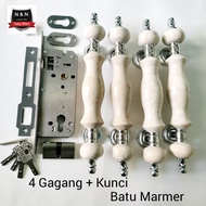 Fullset Gagang pintu rumah Marmer - Handle Kunci Pintu rumah 1set 30cm