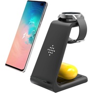 Wireless Charger for Samsung Galaxy Phone Watch Buds,3 in 1 Wireless Charging Station Fast Qi Charger Stand for Galaxy Watch 3/Active2/Gear S3/46mm/42mm,Samsung S21/S21
