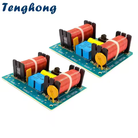 Tenghong 2pcs 100W 3 Way Audio Speaker Crossover 4/8Ohm Treble Bass Woofer Speaker Crossover Three-w