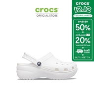 CROCS รองเท้าลำลองผู้หญิง CLASSIC PLATFORM CLOG รุ่น 206750100 - WHITE