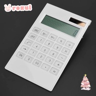 ROXUL Calculator, 12 Digits Dual Powered Desktop Calculator, Portable White LCD Plastic 12 Digits Ca