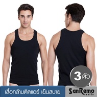 [Value 3 Pieces] Sanremo Men's Air-Conditioned Tank Top Soft Fine Texture Good Sweat Absorption Comf