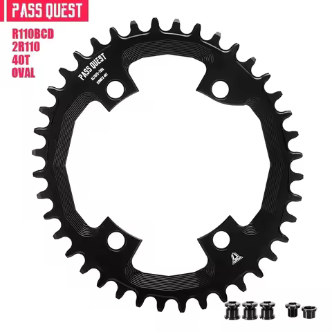 PASS QUEST R110/4 BCD 110BCD Oval Road Bike Narrow Wide Chainring 40T-52T Bike Chainwheel for SHIMAN