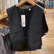 UNIQLO แท้ญี่ปุ่น UNIQLO ผู้ชาย/ผู้หญิง2024ฤดูใบไม้ร่วงเสื้อกั๊กทำงานหลายกระเป๋าเสื้อกั๊ก Y467164/47