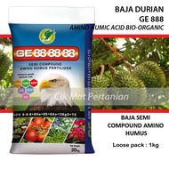 BAJA DURIAN - 1 HINGGA 4 TAHUN - GE888 SEMI COMPOUND AMINO HUMUS - 1KG (Loose)