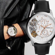 (Real Photo)Fossil Mens Towns Man Multifunction Automatic Black Leather Watch Jam Tangan Lelaki
