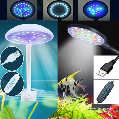 5W/7W LED 5V USB Fish Tank Clip Lamp Decorate Led Full Spectrum Control Lamp Algae Lamp Mini Ornamen