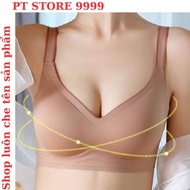 Super soft and cool 3D silk bra with no lines - PT Store premium thin padded latex bra - A26