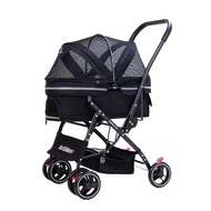 Dog Stroller Multi-Cat Car Dog Trolley Travel Portable Foldable Pet Stroller Breathable Small and Medium Dogs Dog Cage