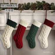 Large Capacity Corner Hanging Christmas Gift Bag, Color Block Large Gift Bag46Decorative Socks Chris