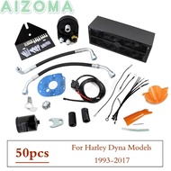 Motorcycle 220 CFM Front Engine Oil Cooler Kit w/ Dual IP68 Cooling Fan For Harley Dyna FXD Low Ride