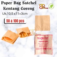 French Fries Satchel Paper Bag Size 10.5x11+3cm contains 100 contains 50 pcs Paper Bag French Fries 