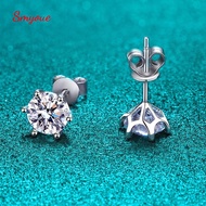 Smyoue Certified 2Ct D Color Moissanite Studs Earrings For Women White S925 Sterling Silver Brillian