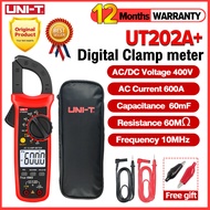 [สินค้าพร้อม]แคลมป์มิเตอร์ดิจิตอล UNI-T UT204 Plusเครื่องทดสอบกระแสไฟฟ้า Ac/dc UT203มัลติมิเตอร์แบบ True RMS ความต้านทานช่วงอัตโนมัติต่อเนื่อง400-600A