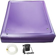 Free Flow Full Wave Water Bed Mattress - PVC Square Purple Softside Water Bed, Comfortable and Foldable Water Mattress Set for The Elderly, Children and Adults (California King, 72×84x7.9inch)