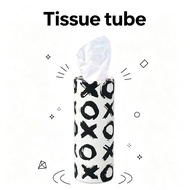 Round Printed Car Tissue Holder Black and White Tissue Holder In-Car Seat Cylinder Tissue Holder