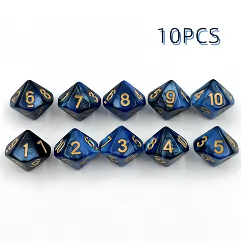 10PCS Polyhedral Dice D10 Dice Double Color Acrylic 10 Sided 1-10 Dice Game Dice for RPG DND Dice Ta