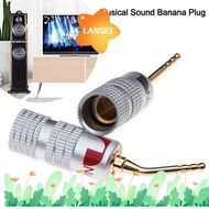 LANSEL Nakamichi Banana Plug,  Pin Screw Type Musical Sound Banana Plug, Nakamichi Hi-fi Speaker Banana Plug Gold Plated Black&amp;Red with Screw Lock Speaker Wire Cable Connectors