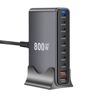 800W Desktop GaN Charger Station 10-port USB Type C PD Charger Fast Charge HUb 3.0 Wall Charger for 
