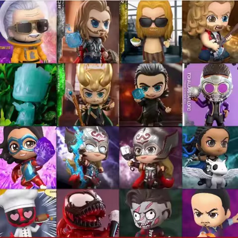 Marvel Hot Toys Cosbaby Avengers Super Hero Spider-Man Captain America Black Adam Joker Harley Quinn