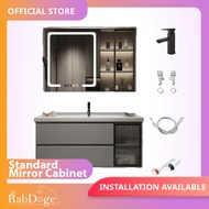 Rabdoge Bathroom Luxury Basin Cabinet With Smart LED Mirror Cabinet Silver Gray