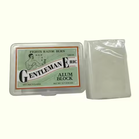 3.7oz Alum Block in Plastic Case Travel Shaving Styptic Relief Aftershave Shave Stone Natural Alum B
