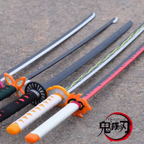 Demon Slayer Katana Original Anime Assembled Sword Cosplay Props Agatsuma Zenitsu Shinazugawa Sanemi