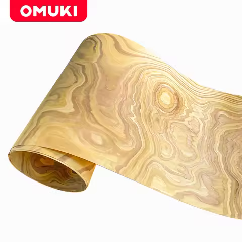 OMUKI New Stone Grain Wood Veneer Handmade DIY Renovation Flooring Furniture Bedroom Chair Table Ski