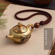 [Shop Hot Sale] Brass Handle Pot Handle Piece Small Mahjong Pot Copper Men Women Portable Pendant Te