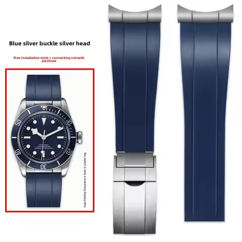 Watch band For Tudor Biwan Black Bay M79230R M79363N series Metal Curved End port Rubber Watch Strap