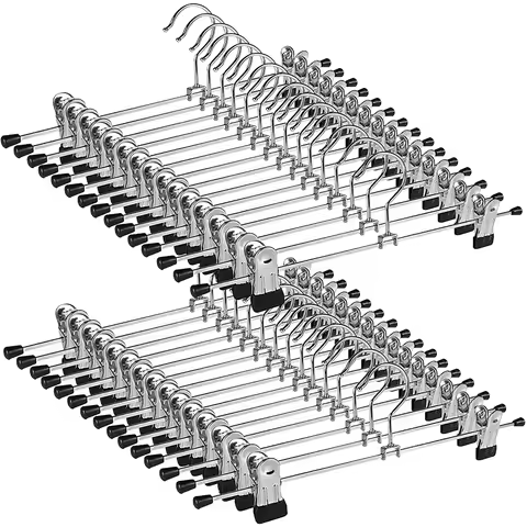 5/10pcs Stainless Steel Trouser Clip 28cm 2Colors Available Household Metal Pants Hanger Trouser Rac
