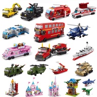 20 Style 1000PCS Traffic Car Model Building Blocks  Compatible City Automobile Bus Ambulance Bricks 