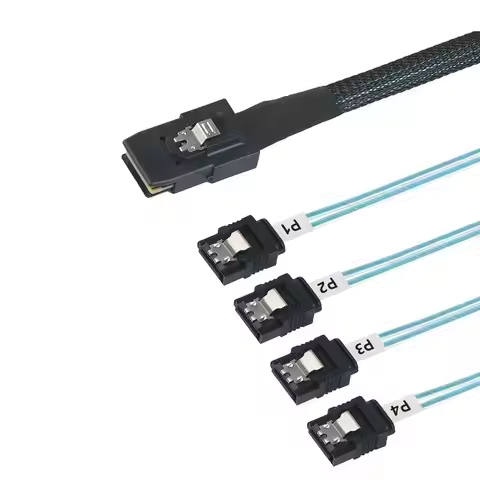 SAS SATA Cable Mini-SAS SFF-8087 To 4 SATA Cable Mini SAS 4i SFF8087 36P To 4 SATA 7P Cable 12Gbps 5
