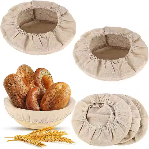 3/4Pcs Bread Basket Liner Cloth Set 9/10Inch Round Dough Fermentation Cloth Liner Baking Dough Baske