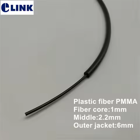 POF plastic optical fiber 200mtr PMMA 1.0mm core,outer dia 6mm,Japanese imported type,big core fiber
