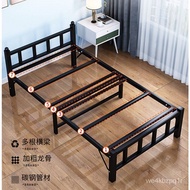 Folding Bed Single Bed Household Foldable Simple Bed Small Bed Office Noon Break Bed Rental Room Hard-Based Bed Iron Bed